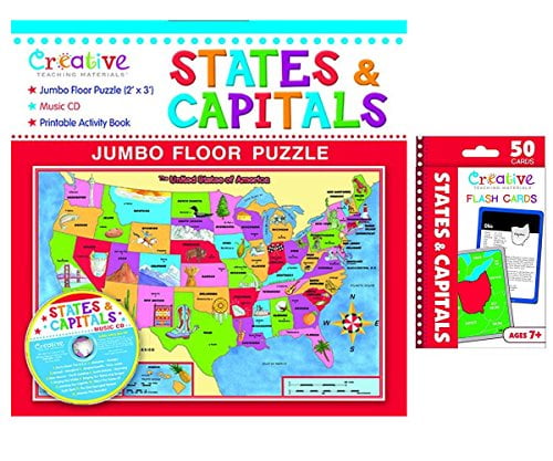 Artistic Schooling Supplies Says Capitals Jumbo flooring Puzzle and Suggests Capitals Flash Playing cards graphic relating to State and Capitals Flash Cards Printable titled Artistic Schooling Resources Claims Capitals Jumbo flooring Puzzle and Suggests Capitals Flash Playing cards